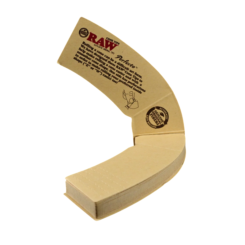710 Pipes Smoke Shop RAW Perfecto cone tip booklet with perforated unrefined paper for easy rolling