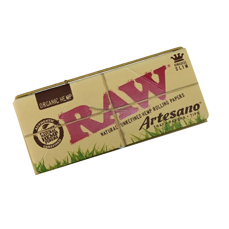 710 Pipes Smoke Shop RAW Artesano organic hemp rolling paper kit with integrated tray and tips in king size slim