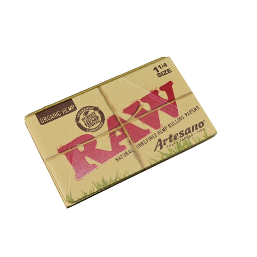 710 Pipes Smoke Shop RAW Artesano 1 1/4 size organic hemp rolling paper kit with integrated tray and tips