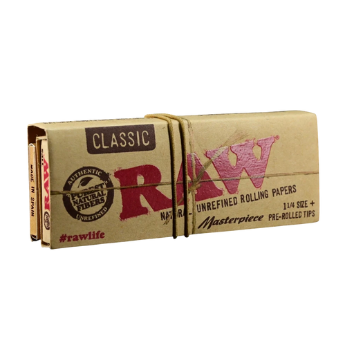 710 Pipes Smoke Shop RAW Masterpiece 3-meter rolling paper roll with 20 pre-rolled tips in unrefined brown paper