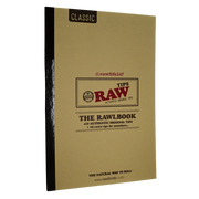 710 Pipes Smoke Shop RAW Rawlbook containing 480 unrefined natural paper rolling tips in a classic booklet format.