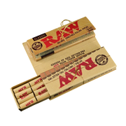 710 Pipes Smoke Shop RAW rolling paper roll with 20 pre-rolled tips in unrefined brown paper packaging
