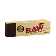 710 Pipes Smoke Shop RAW original rolling paper tip booklet with natural unrefined paper on a black background