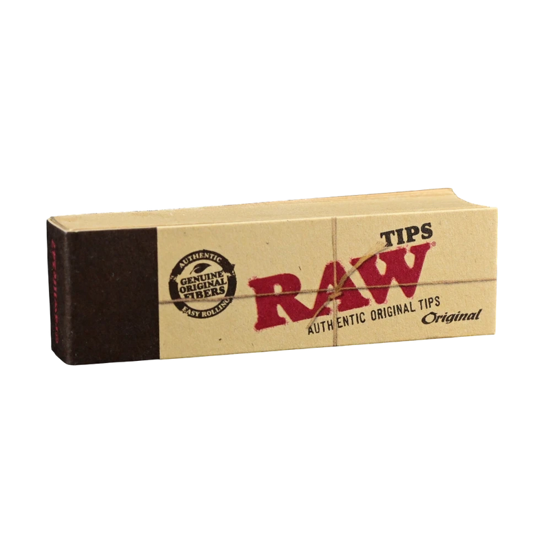 710 Pipes Smoke Shop RAW original rolling paper tip booklet with natural unrefined paper on a black background