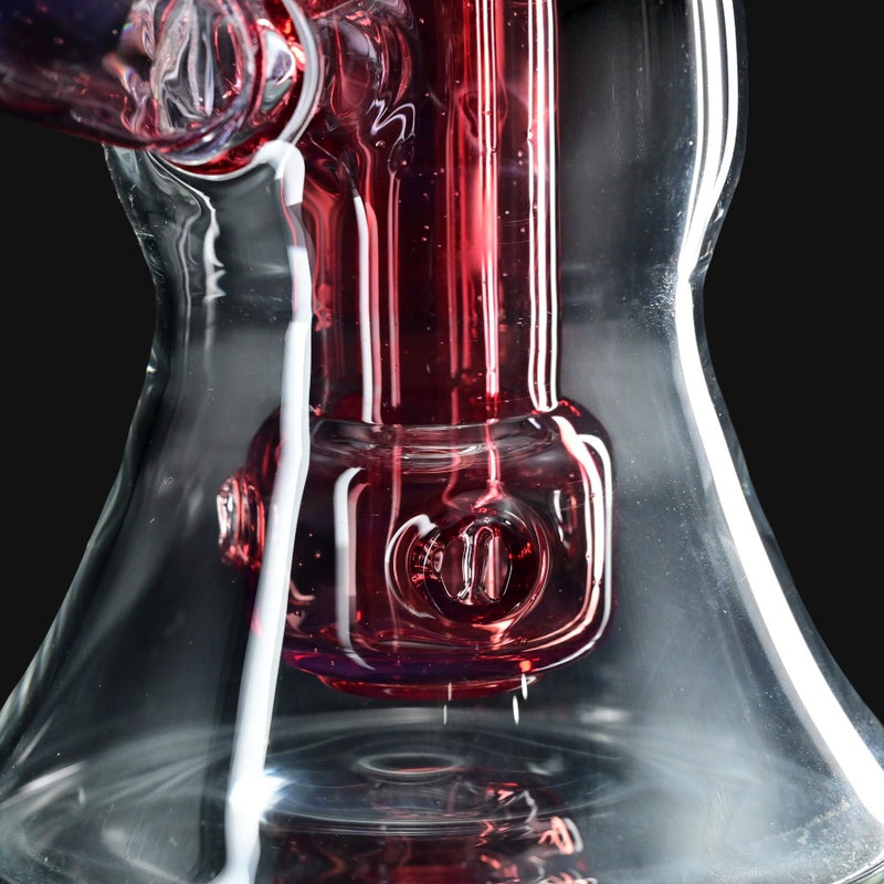 710 Pipes Smoke Shop red glass incycler dab rig with a 10mm joint and matching spinner cap.