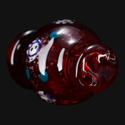 710 Pipes Smoke Shop Ras Glass red borosilicate glass bubble cap with intricate floral millie designs