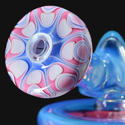 710 Pipes Smoke Shop RL Dots Talus Rig #1, a 6-inch glass rig with a 14mm joint, featuring a pink, blue, and white dotted pattern.