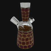 710 Pipes Smoke Shop Robertson Zoo-Tube Rig with giraffe prep, natural two hole percolators, and amber glass.