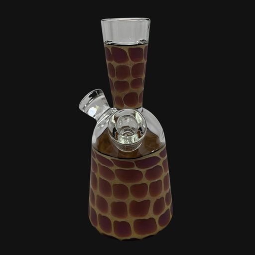 710 Pipes Smoke Shop Robertson Zoo-Tube Rig with giraffe pattern and natural percolators. 6 inches tall, 10mm joint.