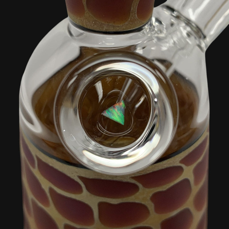 710 Pipes Smoke Shop Robertson Zoo-Tube Rig with giraffe prep, natural percolators, and colorful opal inlay.