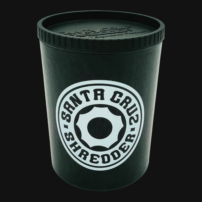 710 Pipes Smoke Shop Santa Cruz hemp stash jar in black with a white logo and air-tight lid