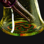 710 Pipes Smoke Shop Sky Hizzy Mini Rig 2 glass beaker with colorful wig wag and linework accents on the base.