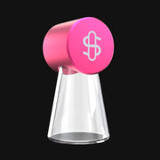 710 Pipes Smoke Shop Stunden Glass ash catcher attachment with a pink top and clear glass base for cleaner hits.