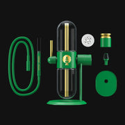 710 Pipes Smoke Shop Stundenglass Gravity Infuser in green with borosilicate glass chambers and included accessories.