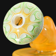 710 Pipes Smoke Shop RL Dots Talus Rig #2, a 6-inch glass rig with a 14mm joint, featuring a vibrant yellow and green dot pattern.