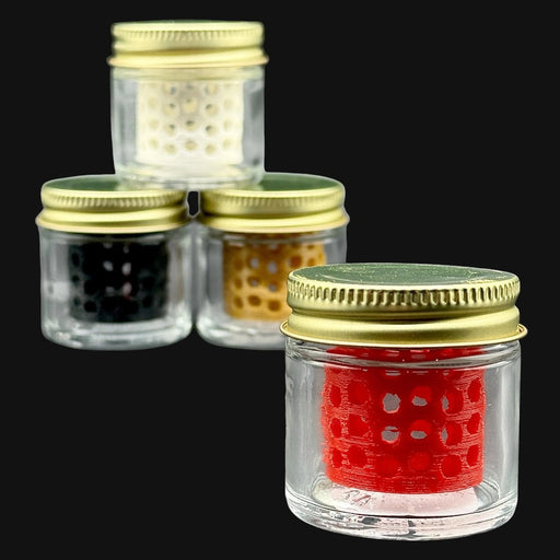 710 Pipes Smoke Shop terp pearl washing station jars with colorful internal baskets for cleaning dab accessories.