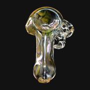 710 Pipes Smoke Shop Trippy Meat fumed glass pipe with green and pink swirls and a carb.