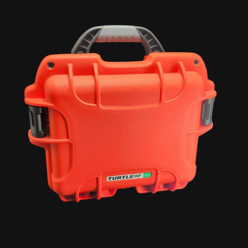 710 Pipes Smoke Shop Turtle Case 509D large orange protective hard shell carrying case with grey handle