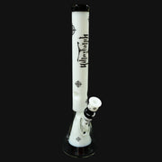 710 Pipes Smoke Shop white glass beaker bong with black Illadelph Killa branding and target symbols.