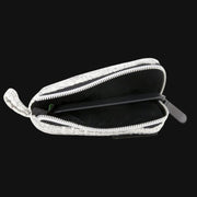 710 Pipes Smoke Shop Dime Bags 7-inch padded pouch in white textured Hempster fabric with an open zippered interior.