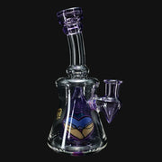 710 Pipes Smoke Shop Windstar Jammer glass water pipe with purple booty design, mosaic cone percolator, 7.5 inches tall, 10mm joint.