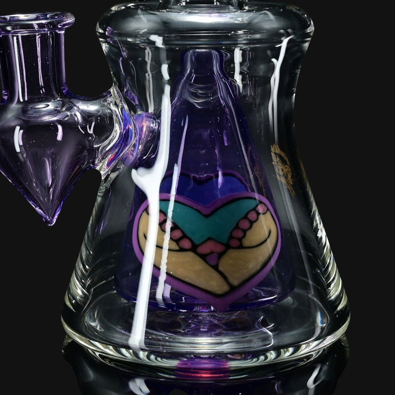 710 Pipes Smoke Shop Windstar Jammer glass water pipe with purple booty design, mosaic cone percolator, and 10mm joint.