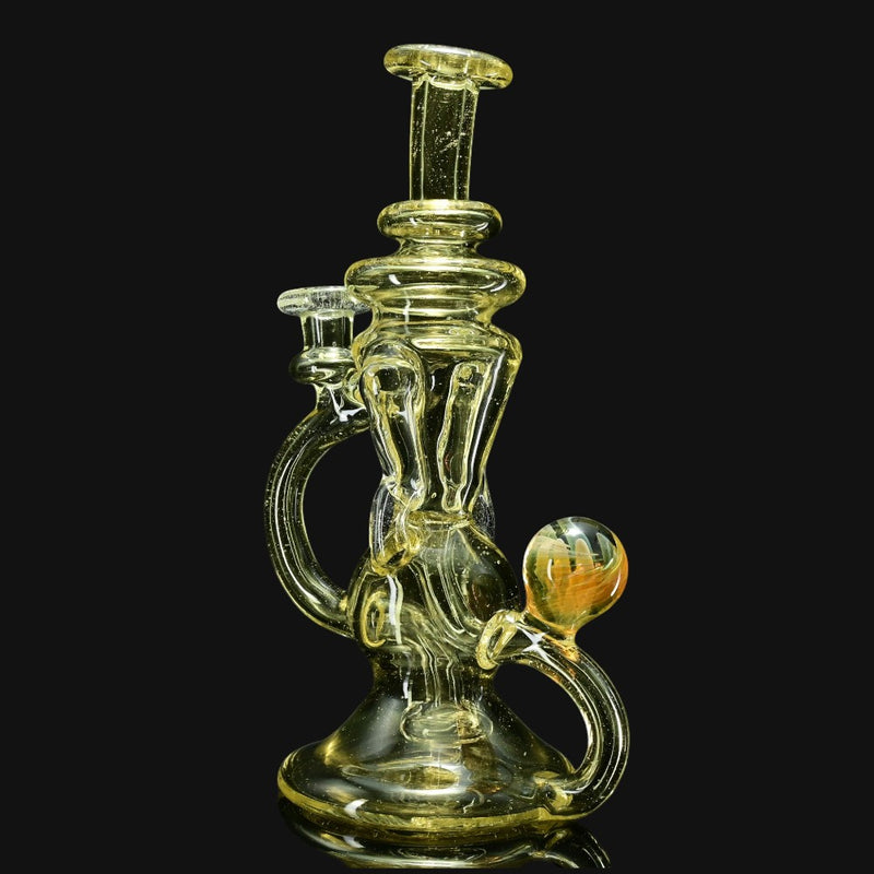710 Pipes Smoke Shop Wiscokid Klein Recycler dab rig in Serum CFL color with a 10mm joint.
