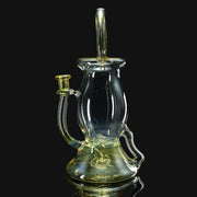 710 Pipes Smoke Shop 10-inch Wiscokid lantern glass dab rig with yellow accents and a 10mm joint.