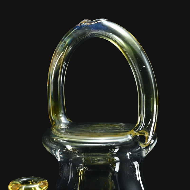 710 Pipes Smoke Shop Wiscokid Lantern Rig, a 10-inch clear glass dab rig with a unique lantern-style handle design.