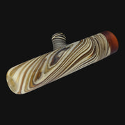 710 Pipes Smoke Shop Sandberg woodgrain glass chillum pipe with swirling brown and cream patterns