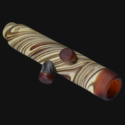710 Pipes Smoke Shop Sandberg woodgrain glass chillum pipe with swirling brown and cream patterns