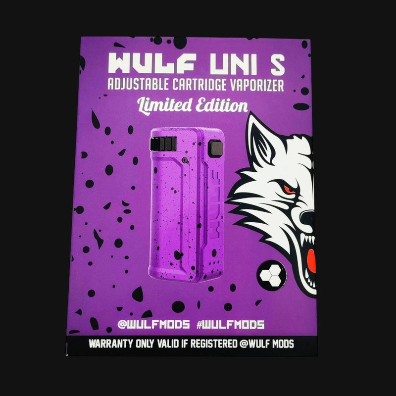 710 Pipes Smoke Shop Wulf Uni S limited edition purple splatter cartridge box packaging