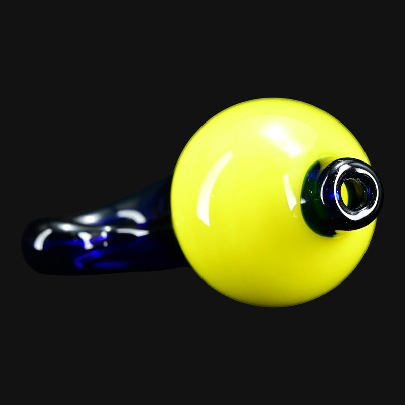 710 Pipes Smoke Shop Liquid Glass Works yellow and blue glass carb cap for dabbing