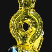 710 Pipes Smoke Shop yellow glass donut rig with a 2-hole downstem and donut mouthpiece.