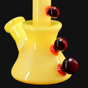 710 Pipes Smoke Shop yellow glass micro time tube with red accents and 10mm joint