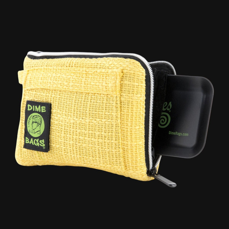 710 Pipes Smoke Shop yellow Dime Bags 8-inch padded hempster pouch with zipper closure and internal storage