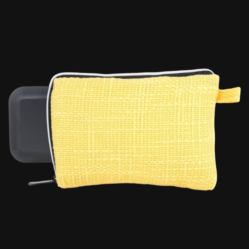 710 Pipes Smoke Shop yellow Dime Bags 8-inch padded hempster pouch with zipper closure for accessory storage