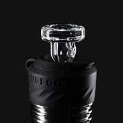 710 Pipes Smoke Shop ZHS clear glass joystick cap for Puffco Peak Pro with black silicone base on black background