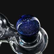 710 Pipes Smoke Shop Zombie Hand glass step up adapter with blue dichroic glass detail, 14mm male to 14mm female.
