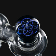 710 Pipes Smoke Shop Zombie Hand Dicro glass step up adapter with 14mm male to 14mm female connection and blue design