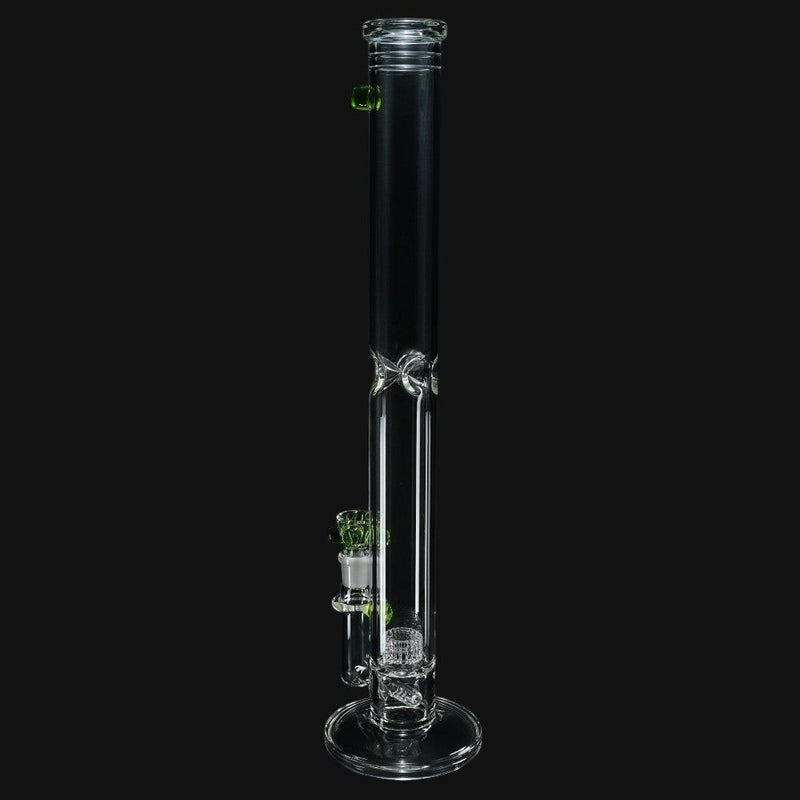 710 Pipes Smoke Shop Zombie Hand straight stemline to puck glass bong in absinthe green with ice pinch