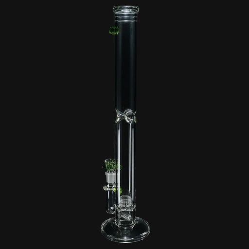 710 Pipes Smoke Shop Zombie Hand straight stemline to puck glass bong in absinthe green with ice pinch