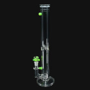 710 Pipes Smoke Shop Zombie Hand straight tube glass bong with green slyme accents and puck percolator.