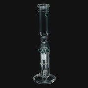 710 Pipes Smoke Shop clear glass Zombie Hand stemline bong with green accents and drop down design