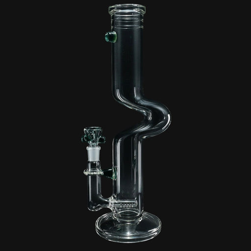 710 Pipes Smoke Shop Zombie Hand Stemline glass water pipe with a unique bent neck design and clear glass finish.