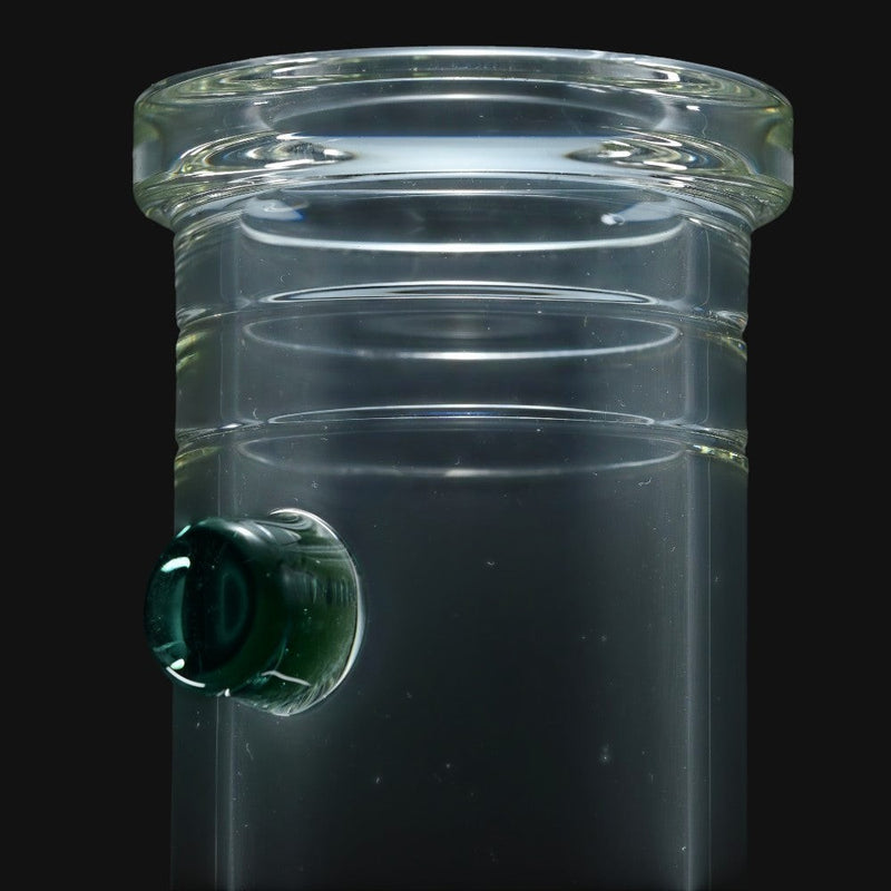 Clear glass Zombie Hand Stemline with Drop by 710 Pipes Smoke Shop featuring a dark green glass accent detail.