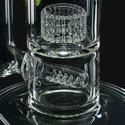 710 Pipes Smoke Shop Zombie Hand glass water pipe featuring a straight stemline percolator and puck perc in clear glass