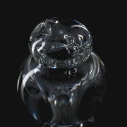 710 Pipes Smoke Shop clear glass Zombie Hand Spinner bubble cap for dab rigs with intricate sculpted details.