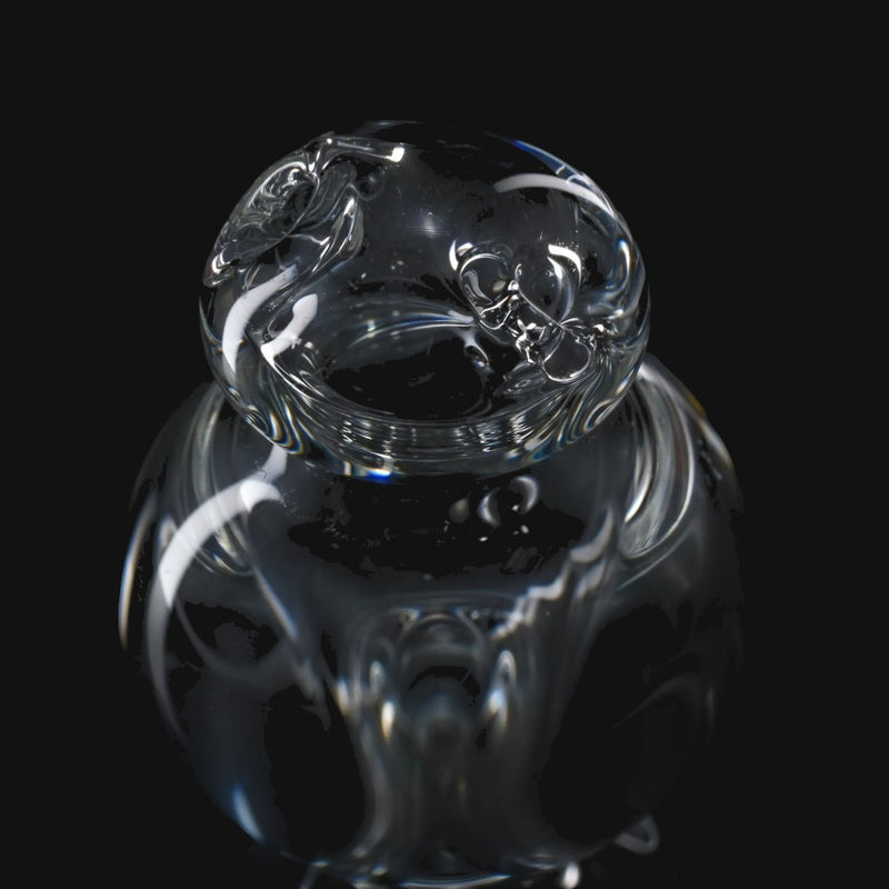 710 Pipes Smoke Shop clear glass Zombie Hand Spinner bubble cap for dab rigs with intricate sculpted details.