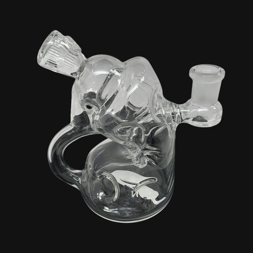 710 Pipes Smoke Shop BKG X Skoeet 5-inch clear glass spray can recycler dab rig with a 14mm joint